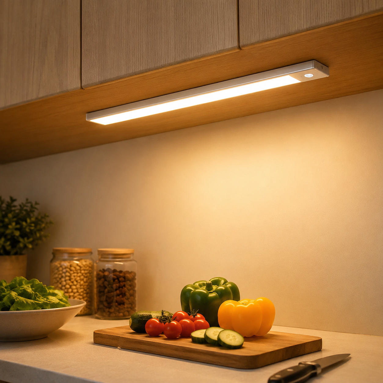 Cocina: La mesada con la luz justa para cocinar.